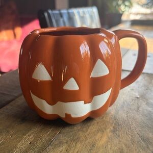 Anthropologie Jack O’ Lantern Glazed Stoneware Mug